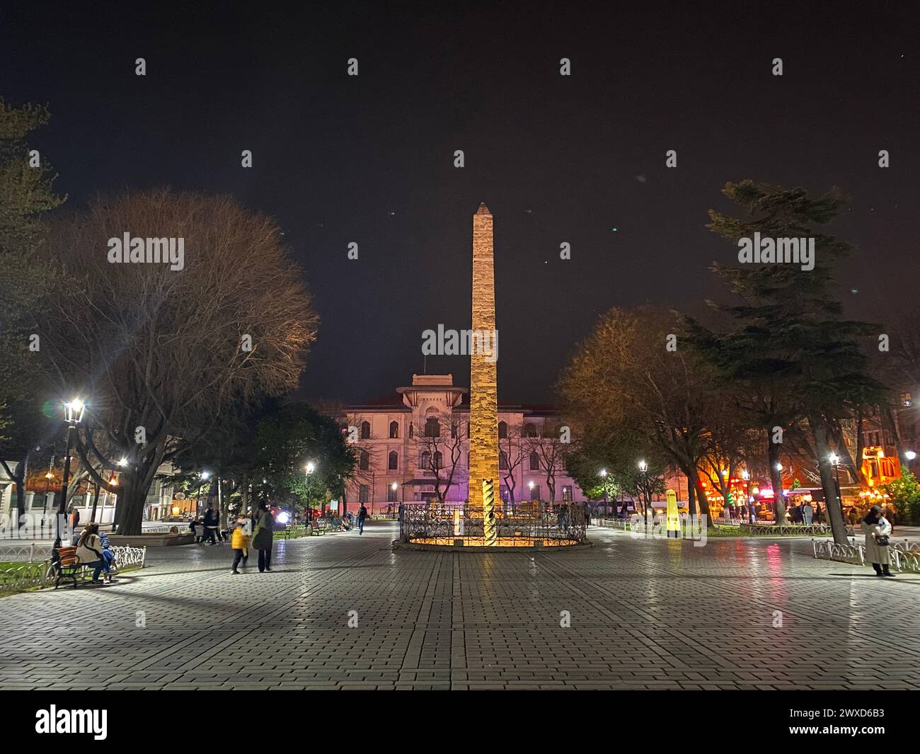 Ein Nachtblick von Sultanahmet, Istanbul, Türkei Stockfoto