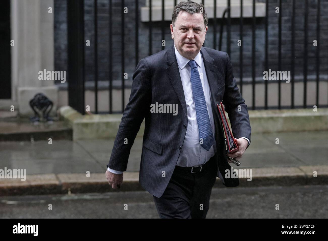 Mel Stride, Abgeordneter, Secretary of State for Work and Pensions, in 10 Downing Street, London, England, Vereinigtes Königreich Stockfoto