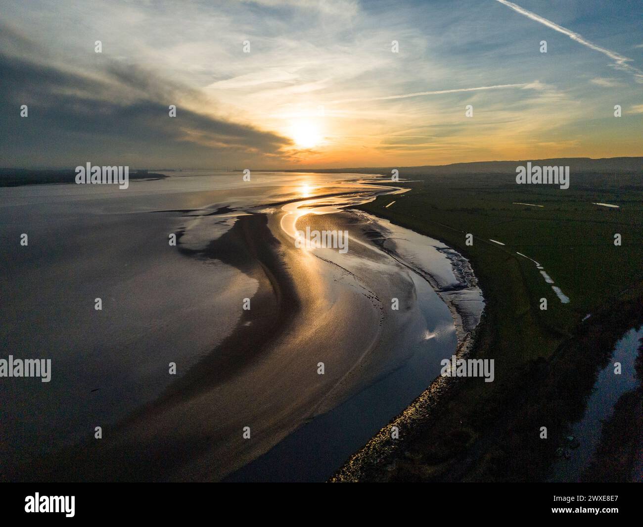 Abend im Lydney Harbour, Forest of Dean, Gloucestershire. Stockfoto