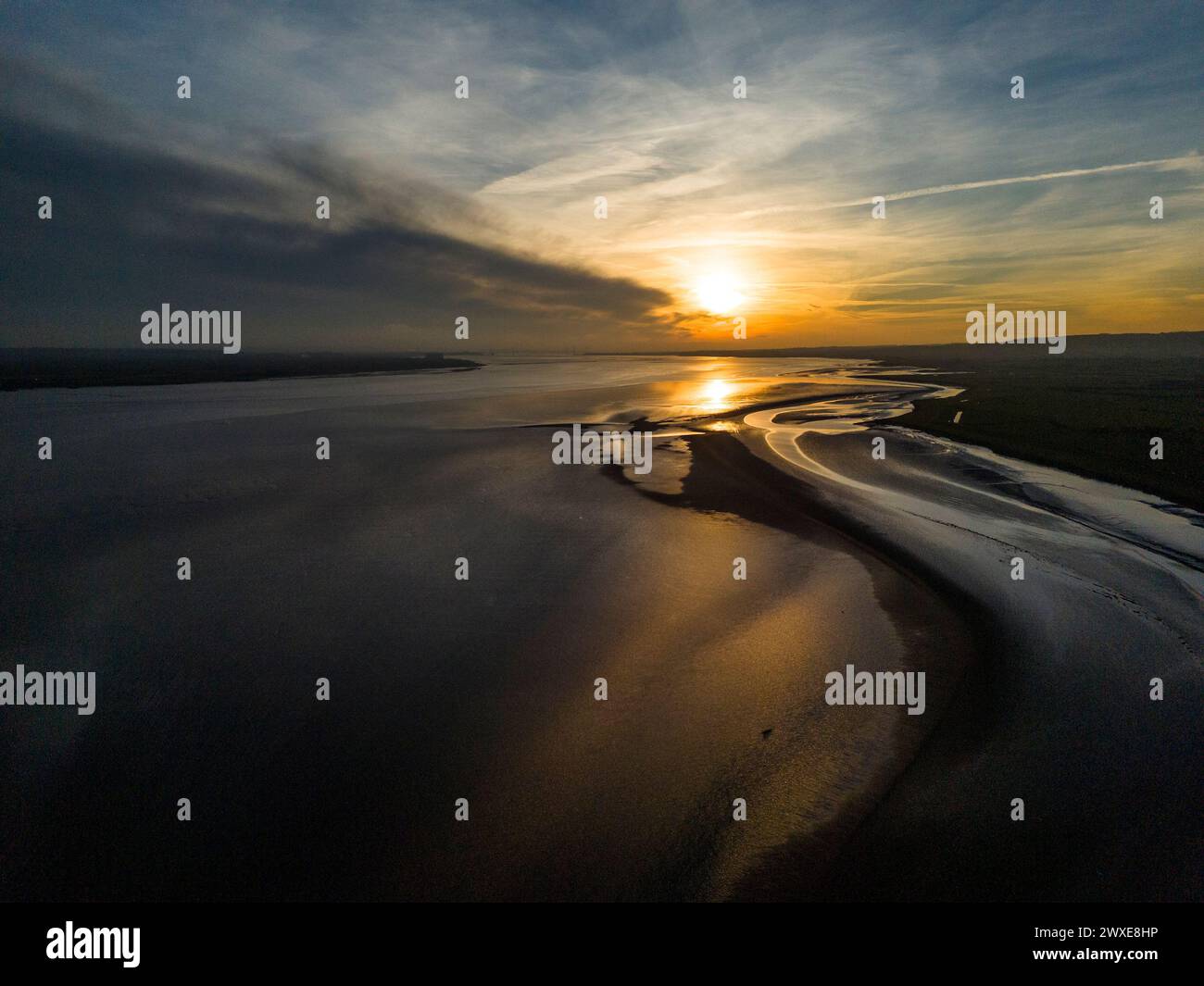 Abend im Lydney Harbour, Forest of Dean, Gloucestershire. Stockfoto