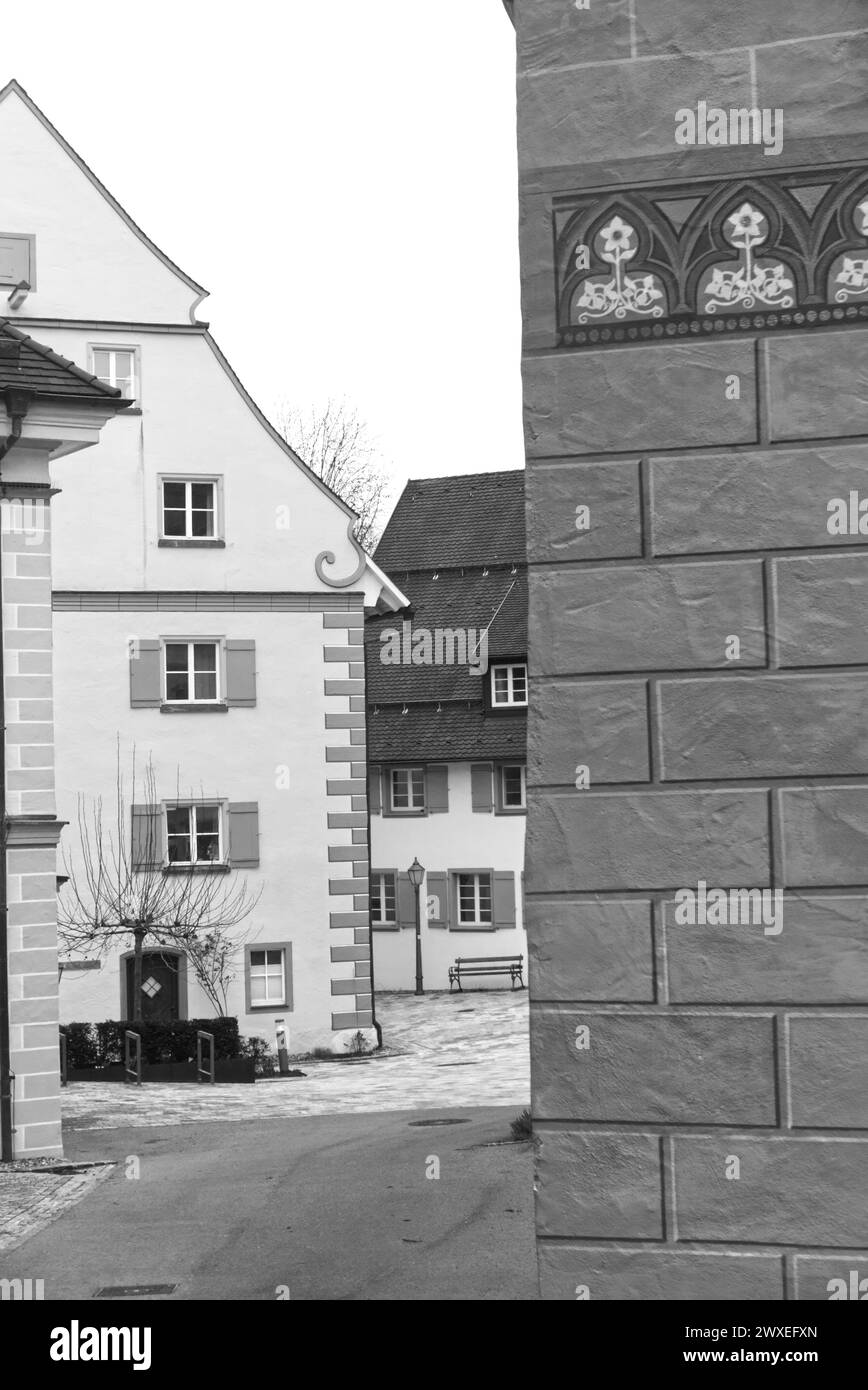 Blick auf den ehemaligen Krankenhaushof in Bad Waldsee Stockfoto