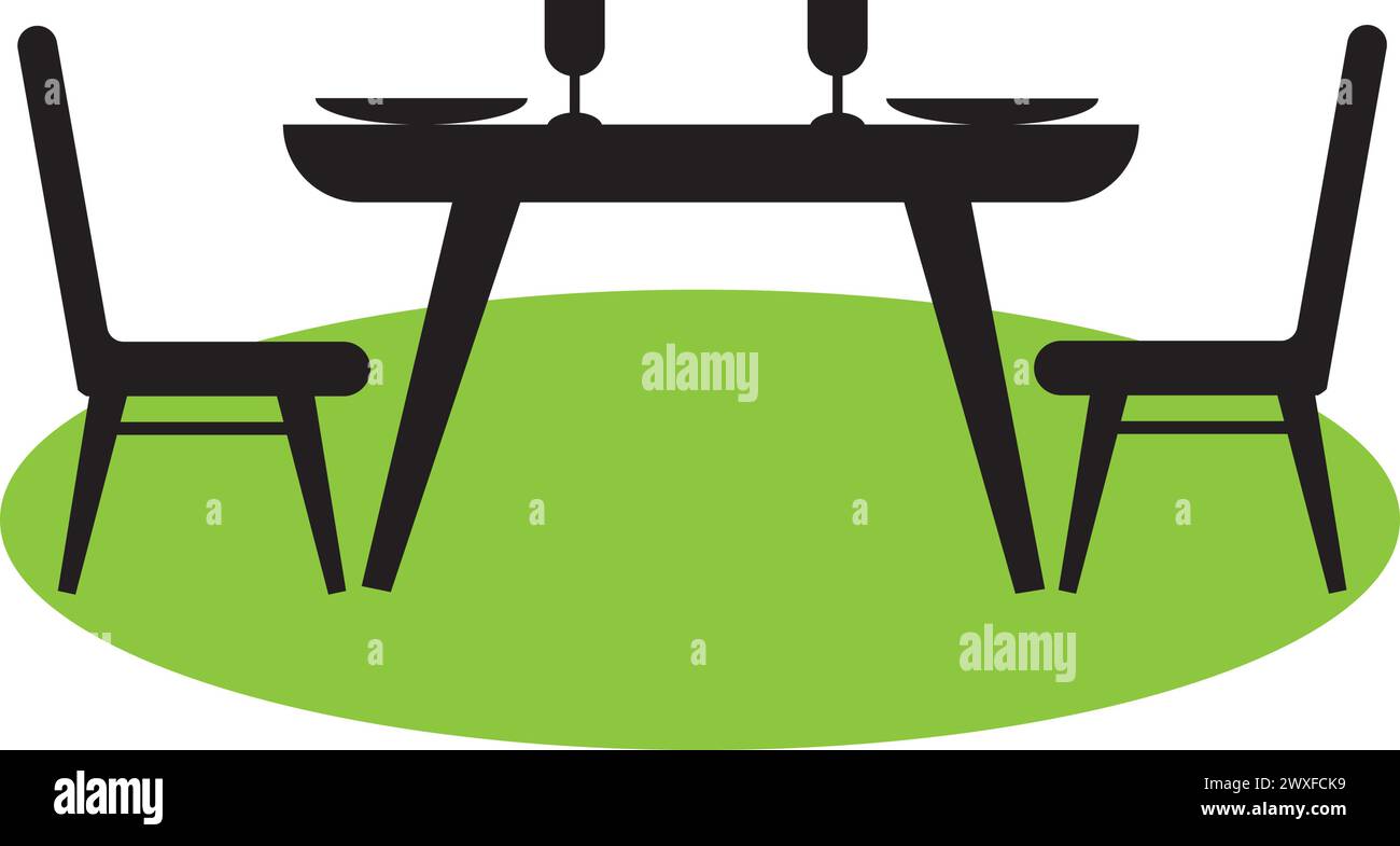Esstisch Set Icon Vektor Illustration Symbol Design Stock Vektor
