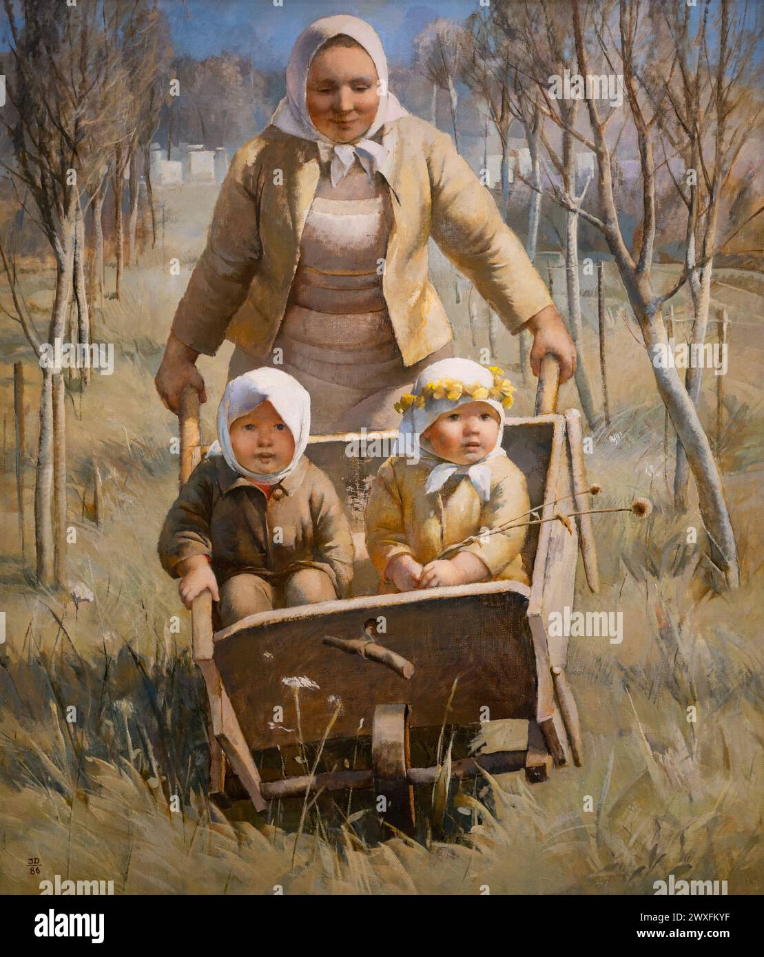 "Lauku Madonna" ["Landmadonna"] (1986). Ein Gemälde von INTA Dobrāja (1940–2020). Daugavpils Lokales Geschichts- und Kunstmuseum. Stockfoto
