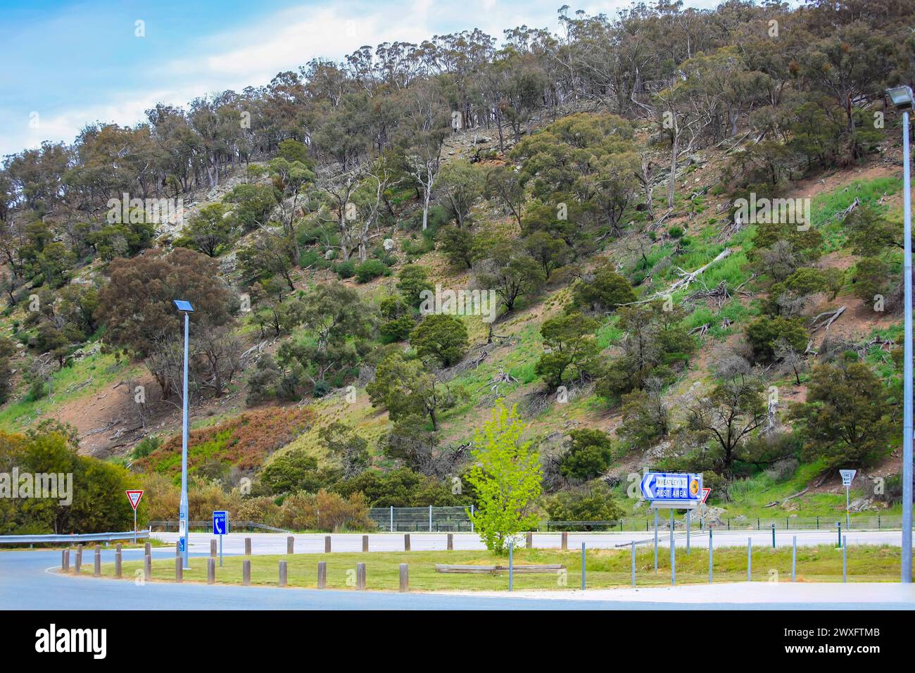 Lake George, NSW, Australien - 21. Oktober 2009 : Kevin Wheatley VC Raststätte. Rastplatz am Federal Highway benannt nach einem australischen Soldaten. Stockfoto