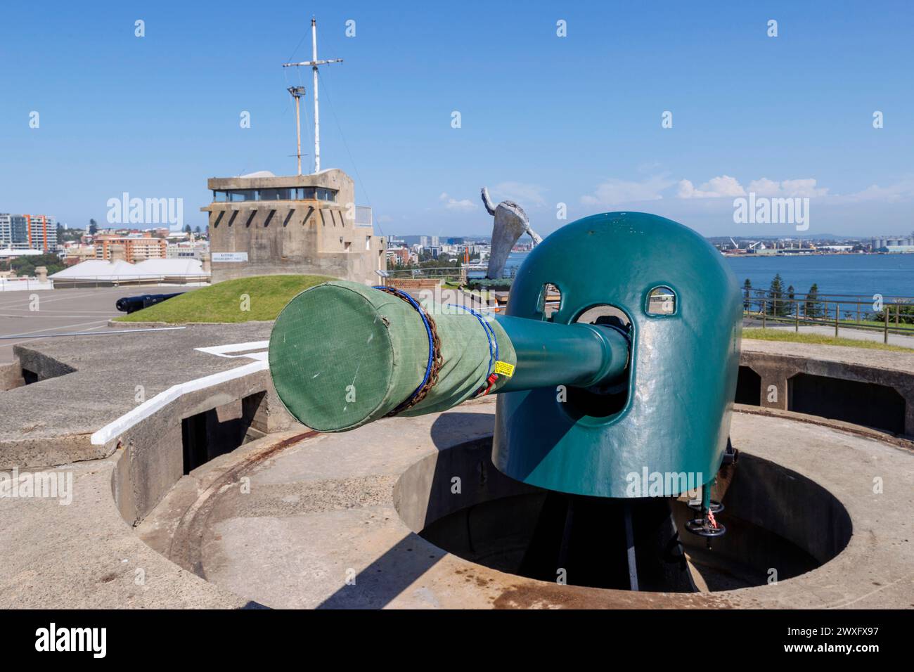 Fort Scratchley, eine ehemalige Küstenverteidigungsanlage, ist heute ein Museum in Newcastle, New South Wales, Australien. März 2024. Stockfoto Fort Scratchley, eine ehemalige Küstenverteidigungsanlage, ist heute ein Museum in Newcastle, New South Wales, Australien. März 2024. Stockfoto
