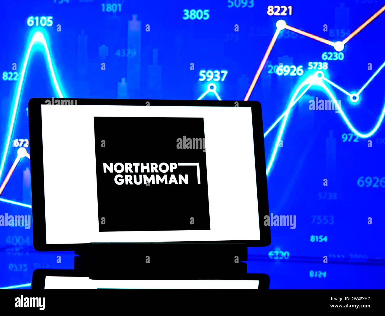 Deutschland. 30. März 2024. In dieser Abbildung ist ein Logo der Northrop Grumman Corporation (Northrop Grumman) auf einem Tablet zu sehen. Quelle: SOPA Images Limited/Alamy Live News Stockfoto