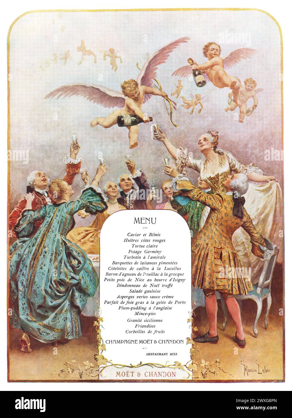 1909 französische Werbung für Moët & Chandon Champagner. Stockfoto