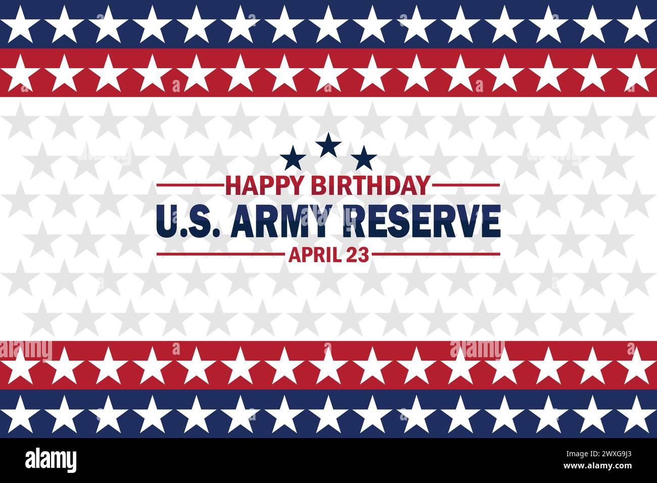 Happy Birthday US Army Reserve Tapete mit Formen und Typografie. Happy Birthday US Army Reserve, Hintergrund Stock Vektor