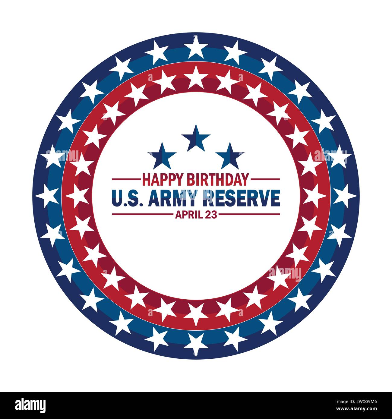 Happy Birthday US Army Reserve. Urlaubskonzept. Vorlage für Hintergrund, Banner, Karte, Poster mit Textbeschriftung Stock Vektor