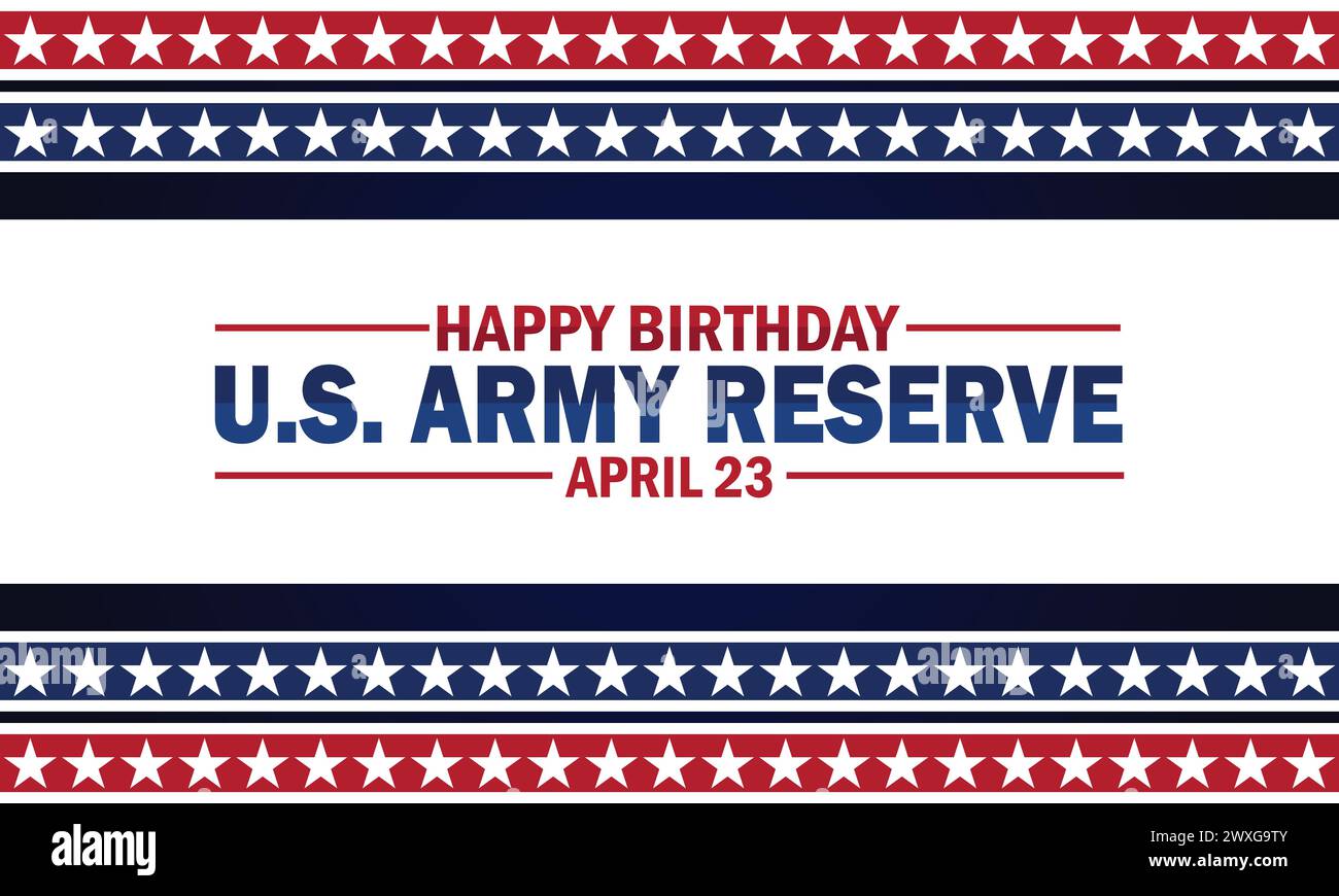 Happy Birthday US Army Reserve Hintergrundbild mit Typografie. Happy Birthday US Army Reserve, Hintergrund Stock Vektor