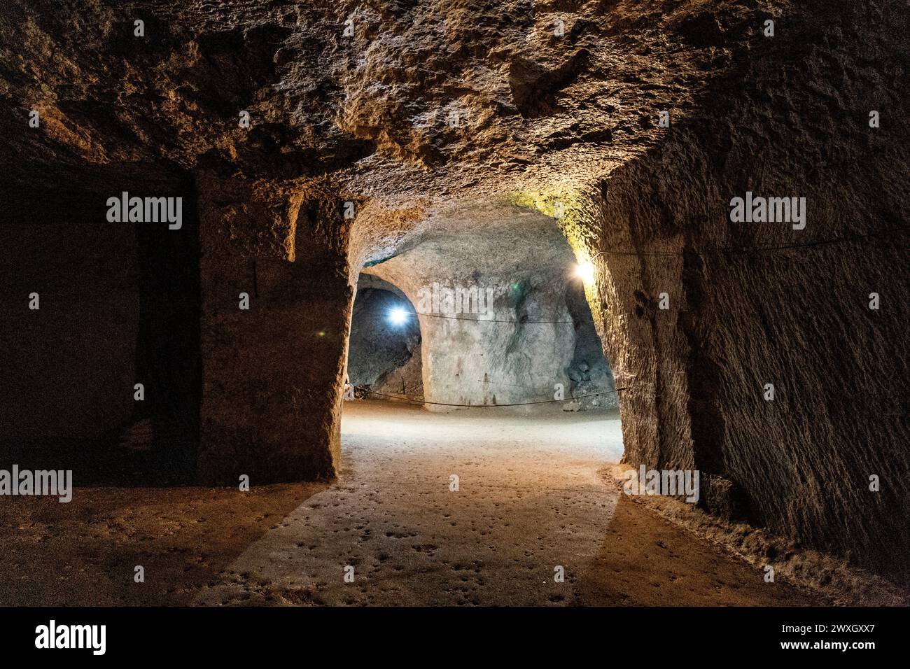 Das Innere der Beer Quarry Caves, Devon, England Stockfoto
