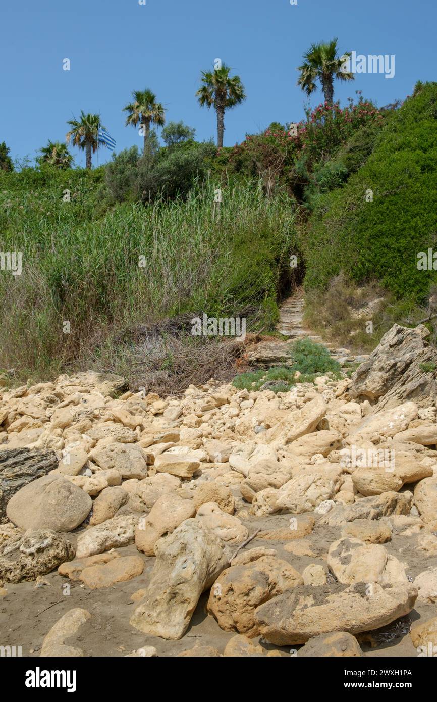 AiHelis Beach, Kefalonia, Griechenland Stockfoto