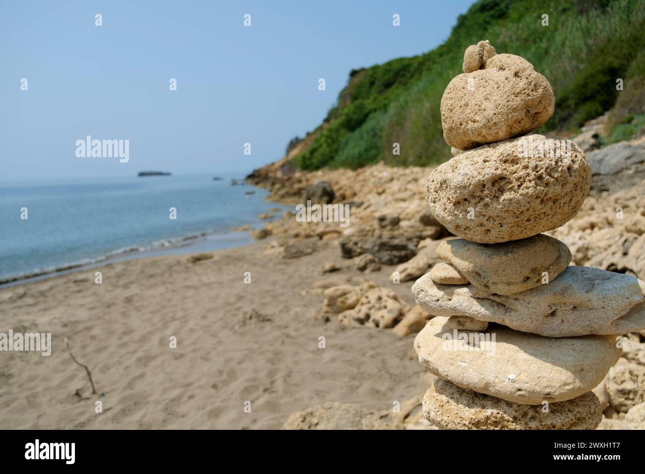 AiHelis Beach, Kefalonia, Griechenland Stockfoto
