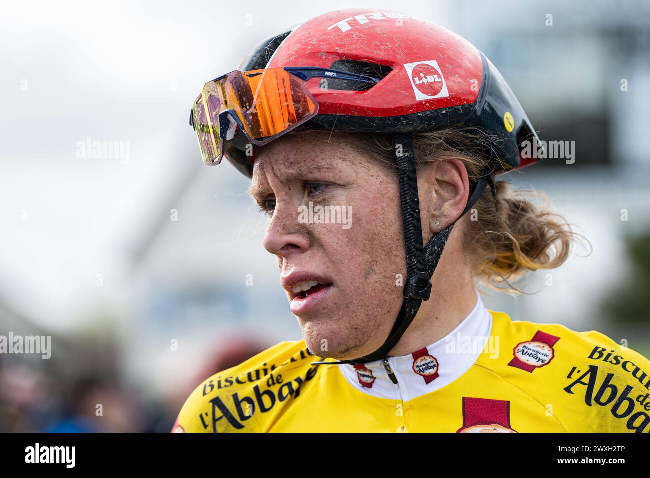 Ellen van Dijk nach Phase 2 der Tour de Normandie Féminin Stockfoto