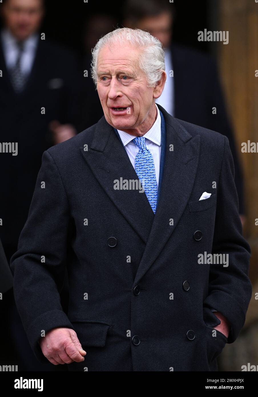 Windsor, Großbritannien. März 31 2024. König Charles und Königin Camilla nehmen am Ostersonntag an der St. George’s Chapel auf Windsor Castle Teil. Quelle: Doug Peters/EMPICS/Alamy Live News Stockfoto