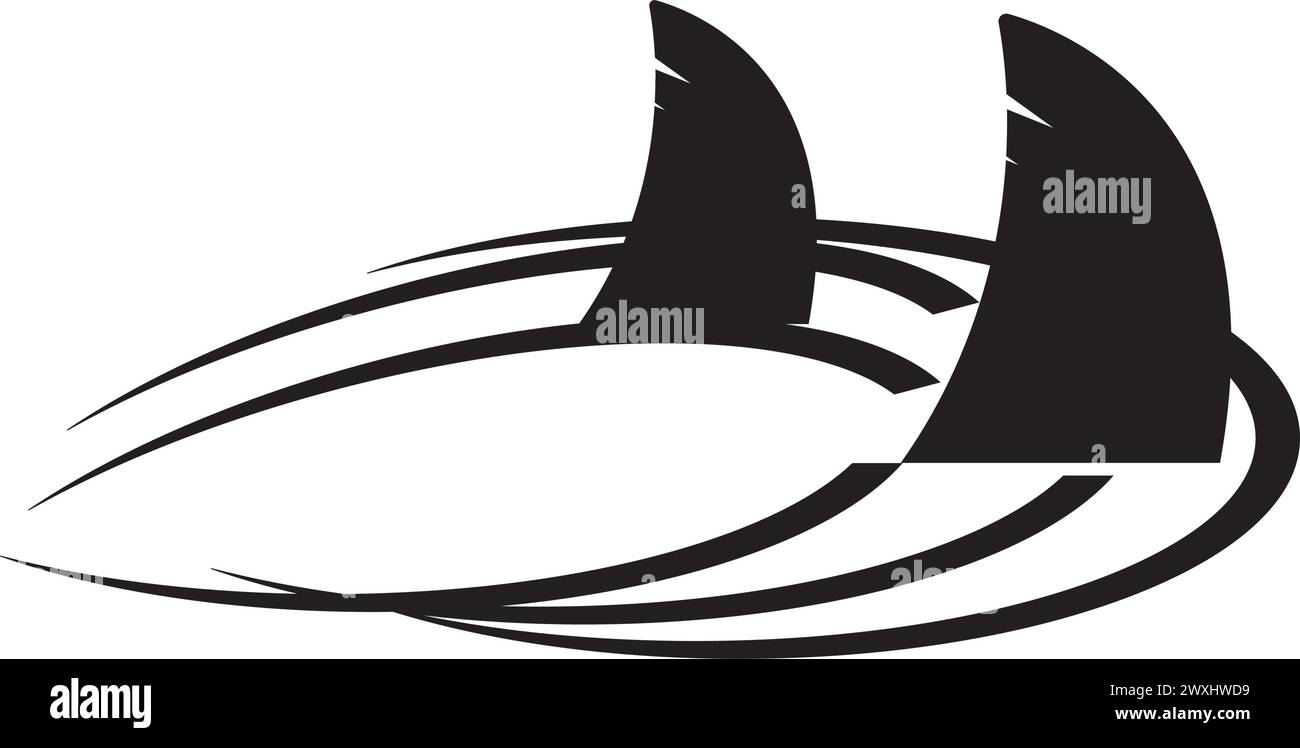Haifischflosse Symbol Vektor Illustration Symbol Design Stock Vektor