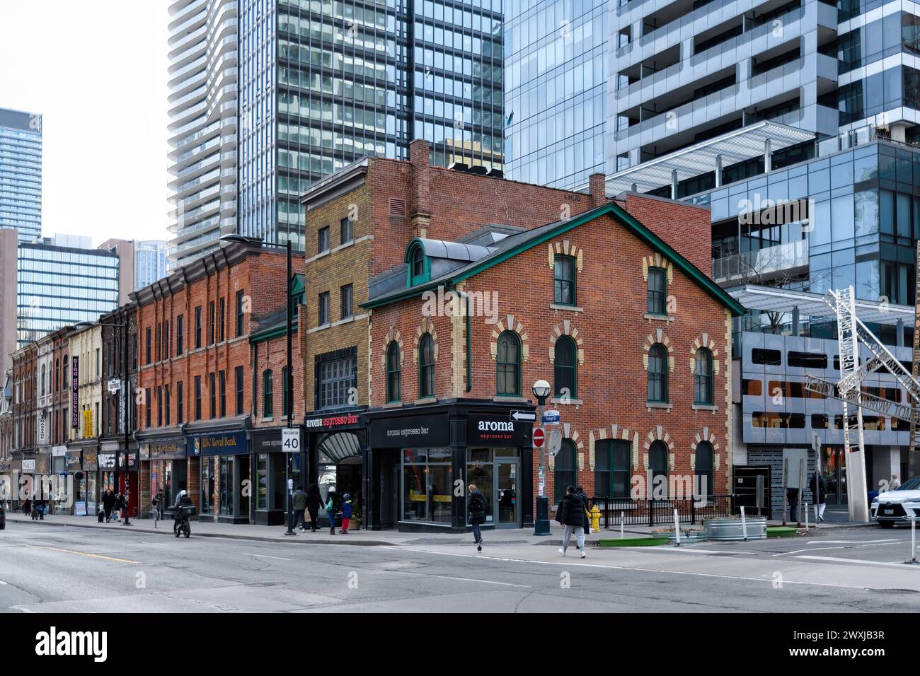 Kolonialarchitektur des Gebäudes in der Yonge Street, Toronto, Kanada Stockfoto