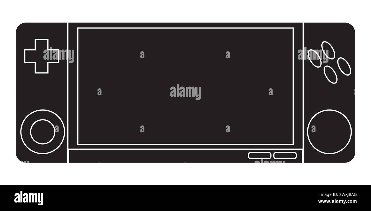 Silhouette einer Handheld-Spielkonsole, Illustration für viele Anwendungen geeignet Stock Vektor