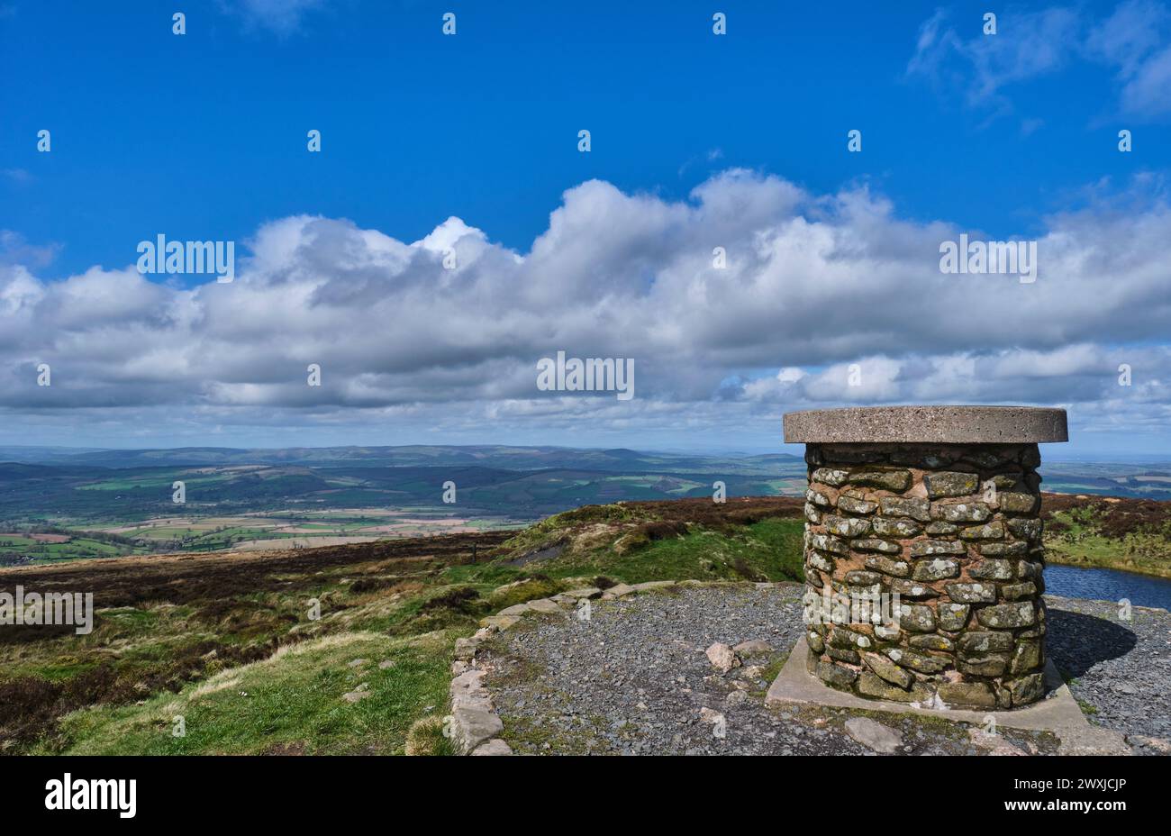 Das Toposkop auf Abdon Burf, Brown Clee Hill, nahe Cleobury North, Burwarton, Shropshire Stockfoto