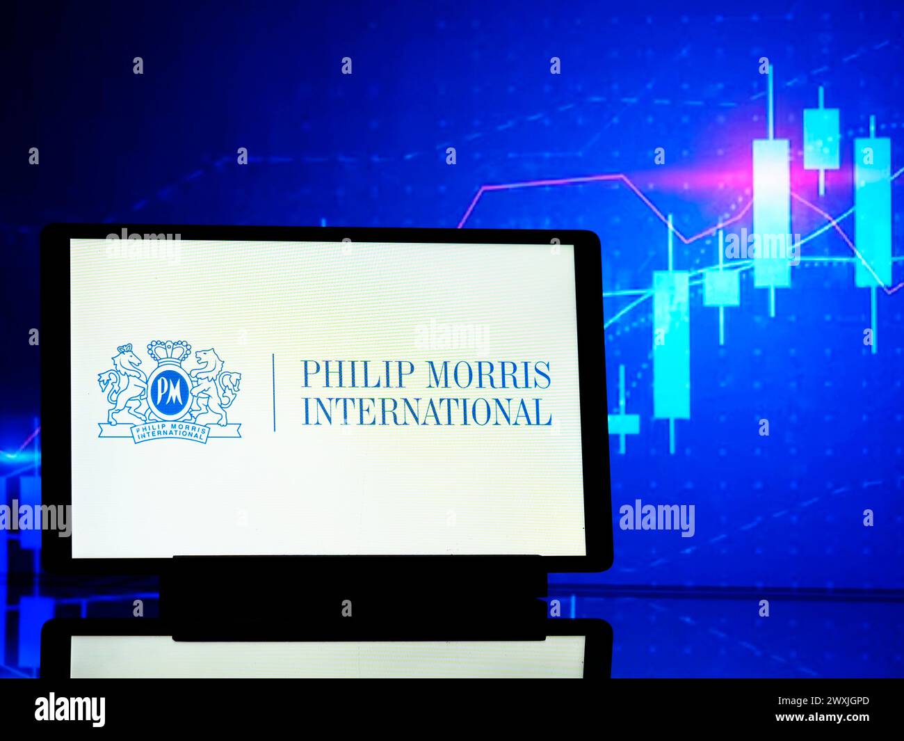 Deutschland. 31. März 2024. In dieser Abbildung ist das Logo von Philip Morris International Inc. Auf einem Tablet zu sehen. (Foto von Igor Golovniov/SOPA Images/SIPA USA) *** ausschließlich für redaktionelle Nachrichten *** Credit: SIPA USA/Alamy Live News Stockfoto