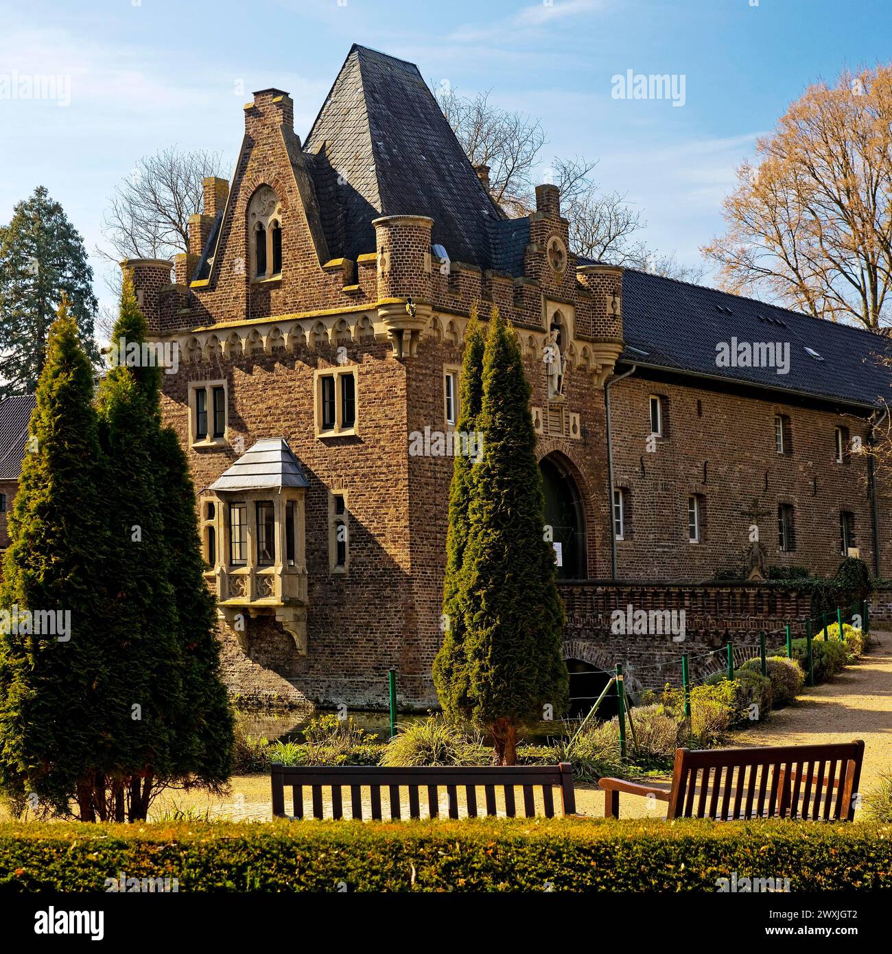 Schloss Paffendorf, beliebtes Ausflugsziel, Bergheim, Rhein-Erft-Bezirk, Rheinisches Braunkohlegebiet, Nordrhein-Westfalen, Deutschland Stockfoto