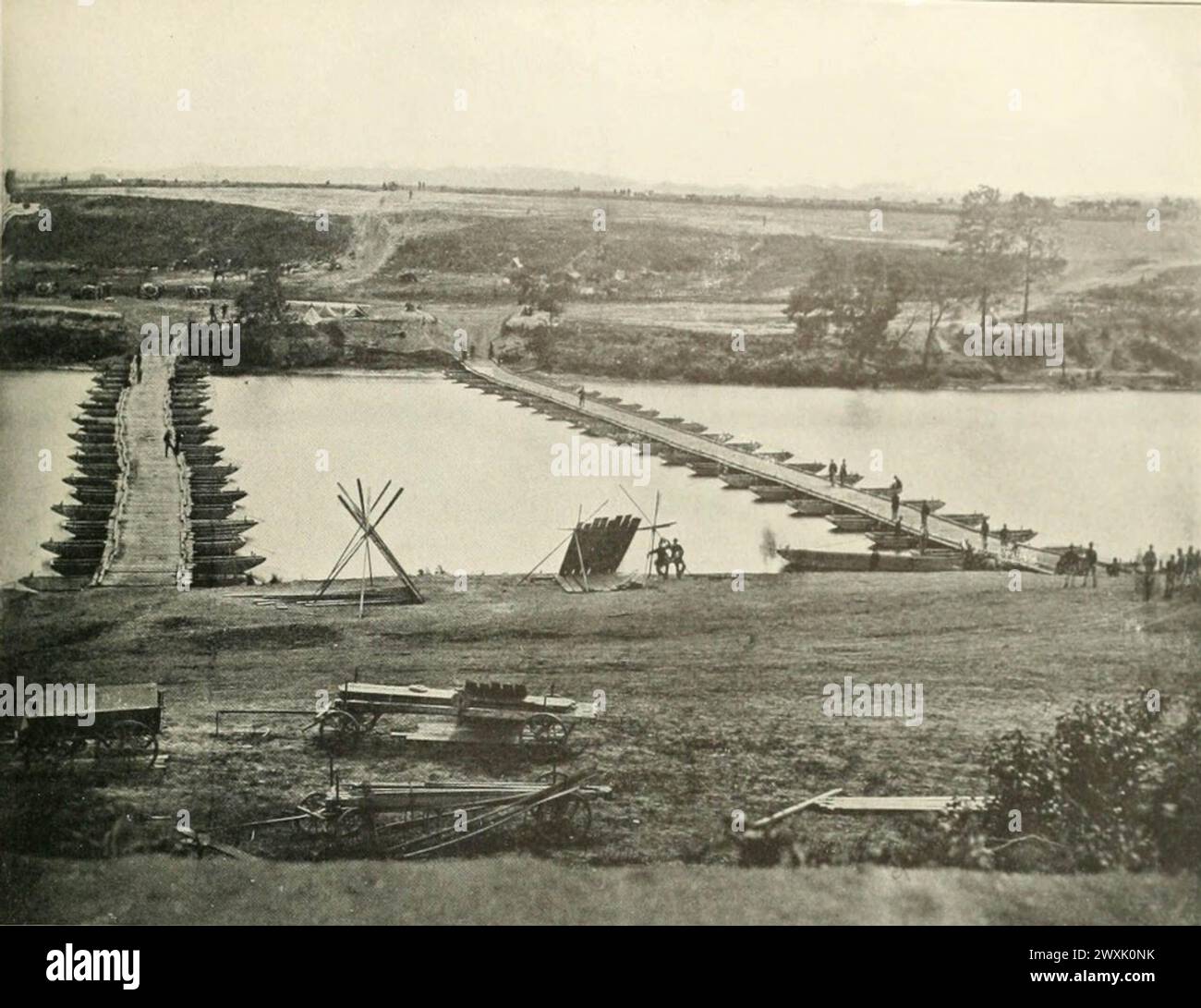 Pontonbrücken bei Franklin's Crossing Stockfoto