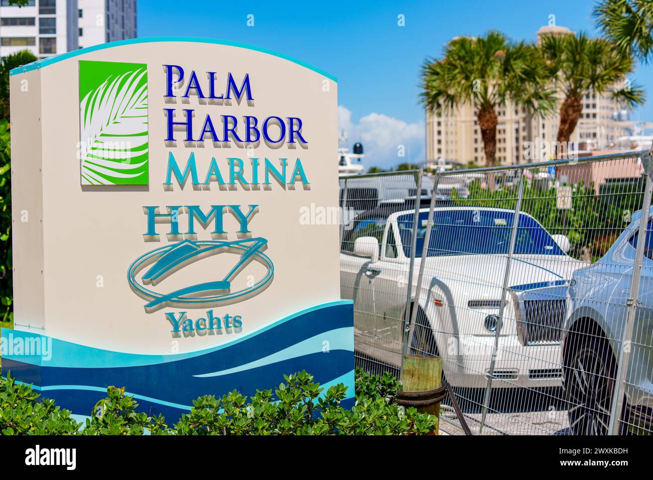 West Palm Beach, FL, USA - 24. März 2024: Stockfoto Palm Harbor Marina West Palm Beach Stockfoto