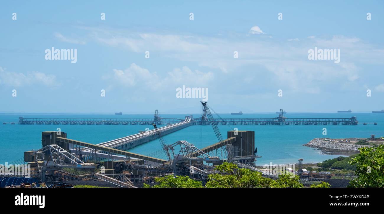 Zwei Kohlebergwerke im Hafen, Hay Point Coal Terminal (HPCT) und Dalrymple Bay Coal Terminal (DBCT), werden in Central Queensland betrieben Stockfoto