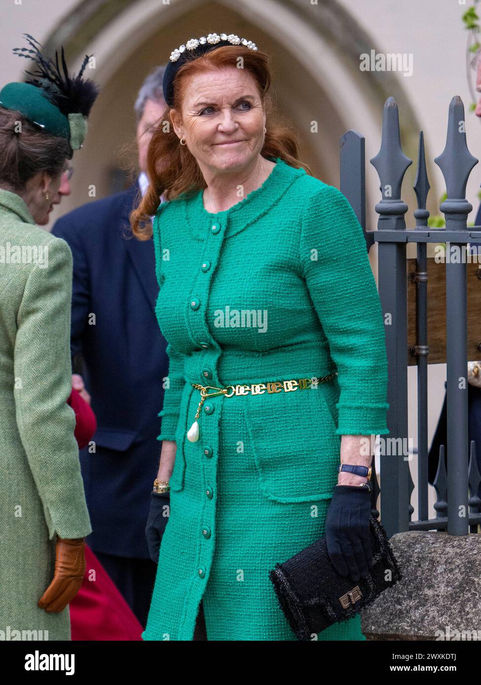 Windsor, England. UK. 31. März 2024. Sarah Ferguson, Herzogin von York, nimmt an dem traditionellen Ostergottesdienst in der St. George's Chapel in Windsor Castle Teil. Anwar Hussein/Alamy Live News Stockfoto