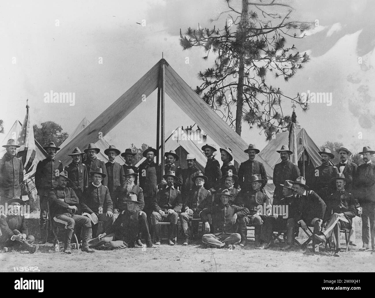 Originalüberschrift: Kubanische Besetzung 1898-1900. Offiziere der 21. Infanterie, Tampa, Fla. Stockfoto