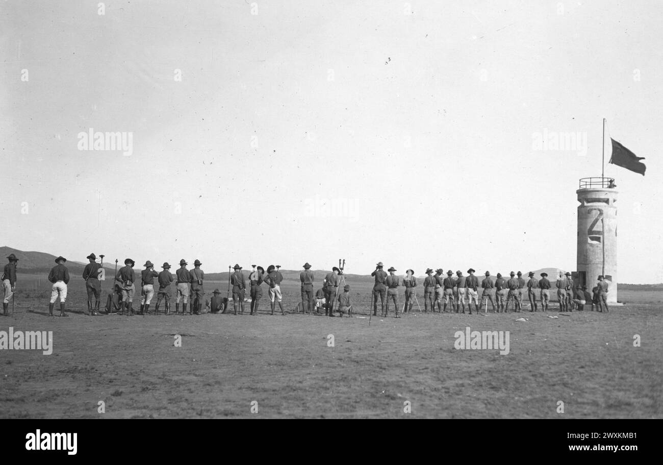 Eine Klasse von Materialsuchern in der Artillerieoffizierschule in ft. Sill Oklahoma ca. 1918 Stockfoto
