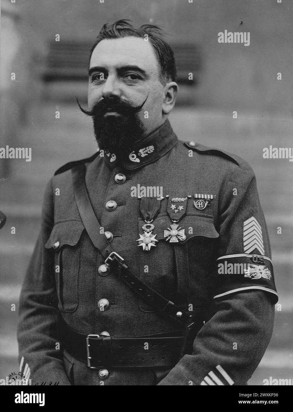 Porträt von Major Armand Goez, Kommadant der französischen Mission zur 32. Division ca. 1918 Stockfoto