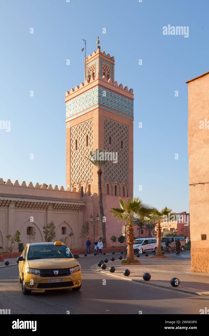 Marrakesch, Marokko – 17. Januar 2019: Die Kasbah-Moschee (auch: Mansouria-Moschee oder Moschee von Moulay al-Yazid) von Marrakesch ist ein Original der Freitagsmoschee Stockfoto