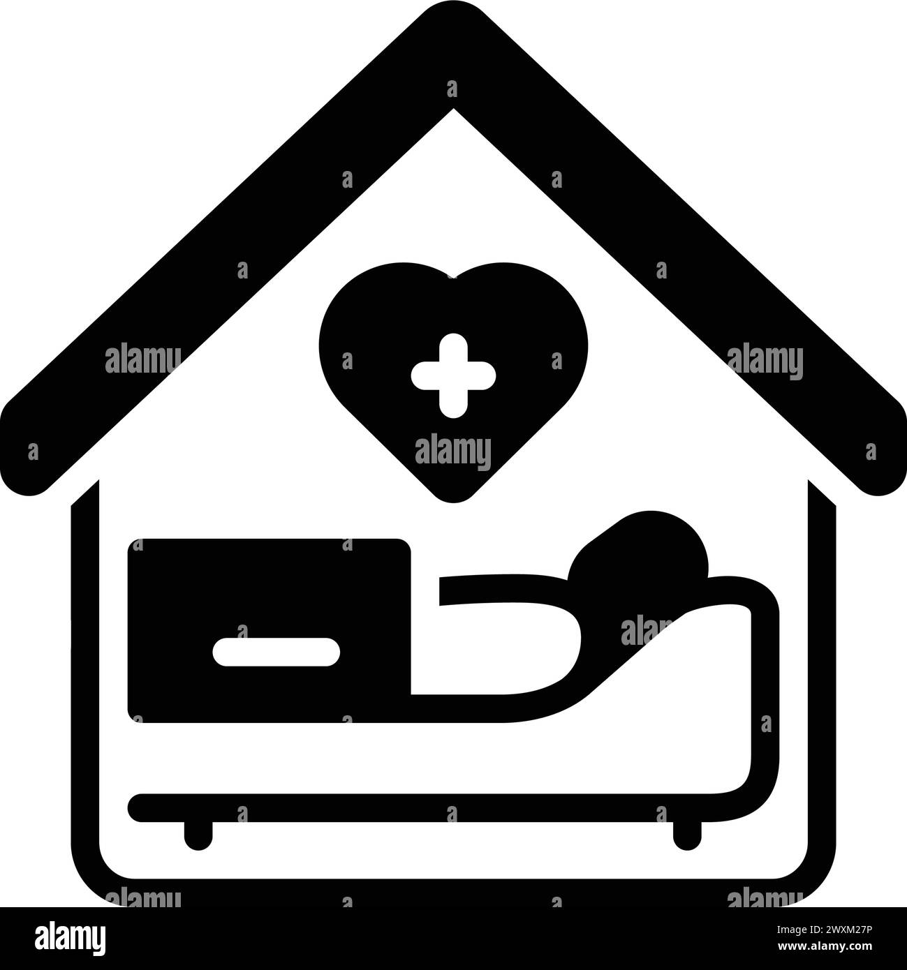 Symbol für Hospiz, bleib zu Hause Stock Vektor