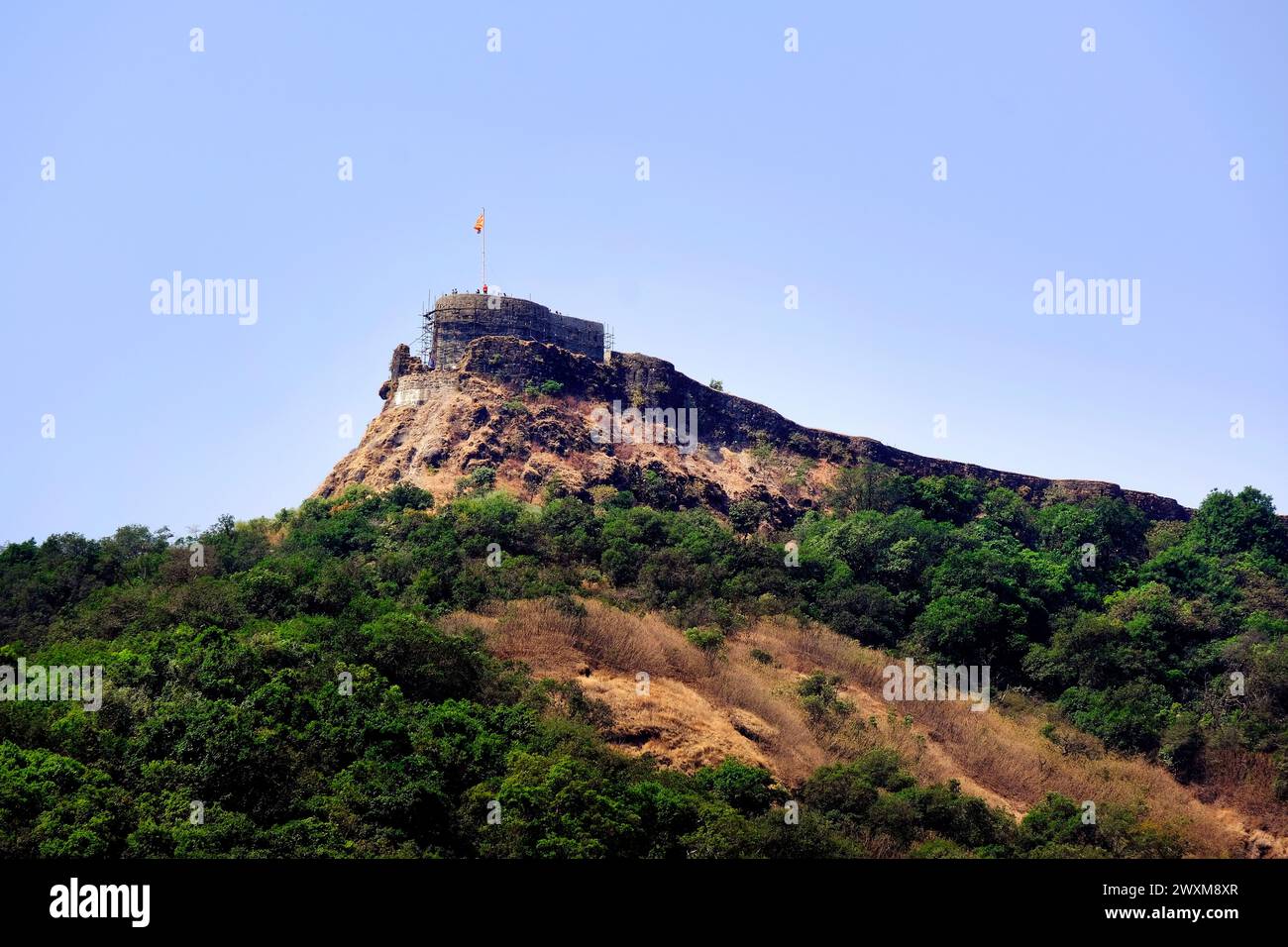 24. März 2024, Pratapgad Fort, Mahabaleshwar, Maharashtra, Indien, Zeuge der Schlacht von Pratapgad. Stockfoto