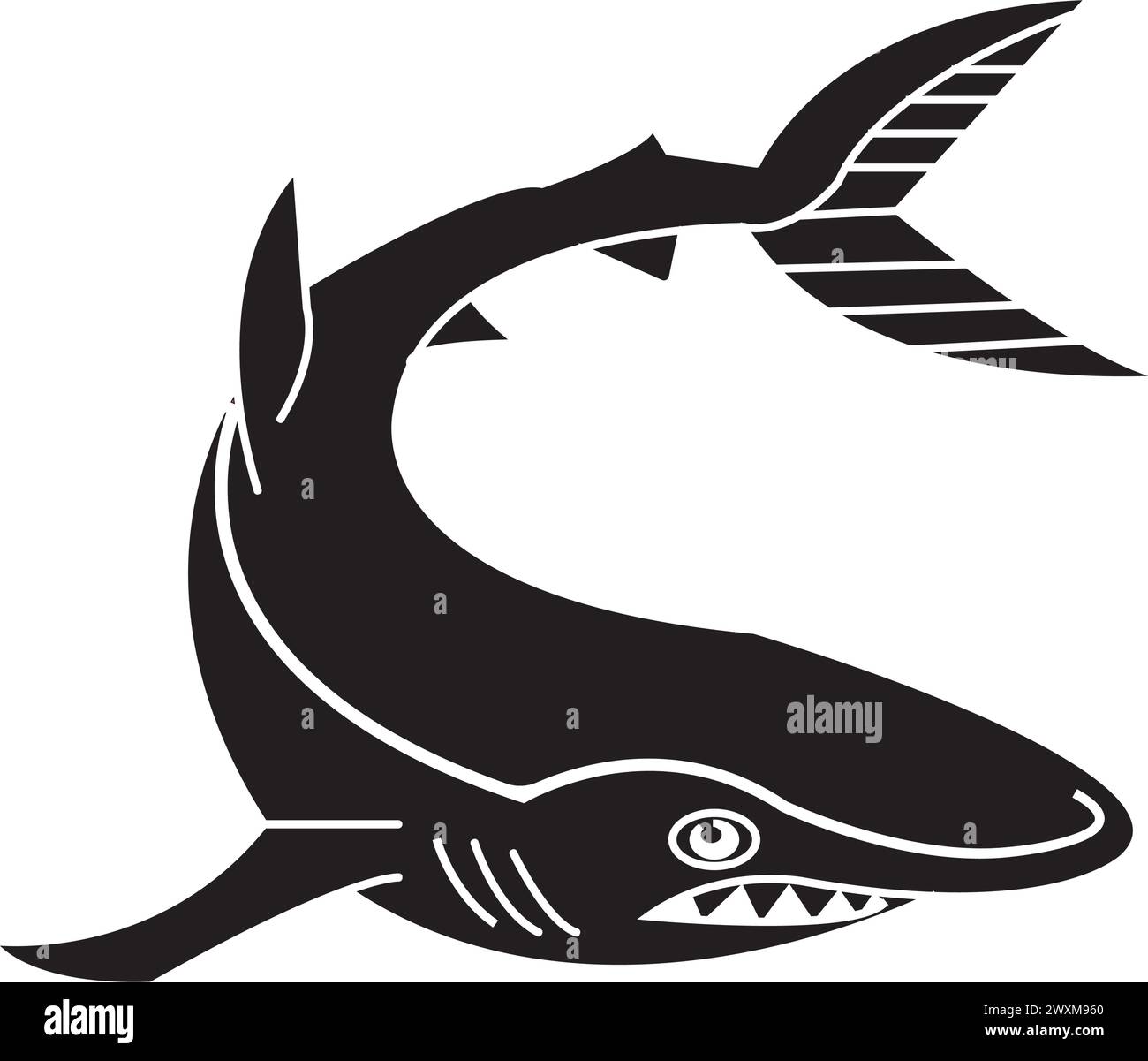 Shark Icon Vektor Illustration Symbol Design Stock Vektor
