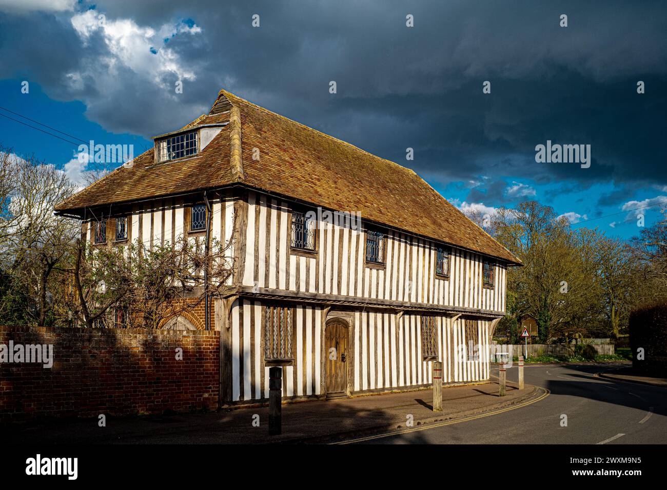 Die Guildhall Whittlesford Cambridgeshire - Grade II* aufgeführt, Anfang C16th Versammlungshalle für Gilde von St. John the Baptist, später ein Workhouse & School. Stockfoto