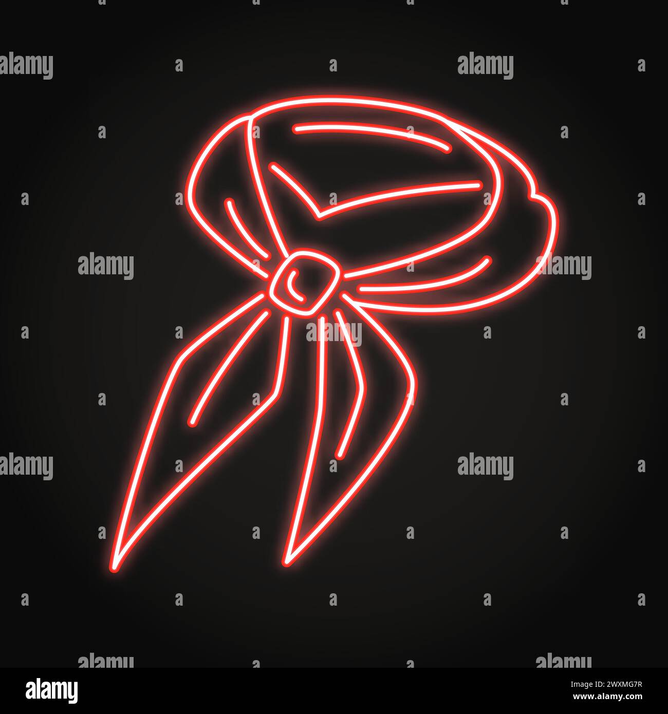 Pioneer Red Krawatte Neonsymbol. Symbol der sowjetischen Jugendorganisation, roter Schal. Vektorabbildung. Stock Vektor