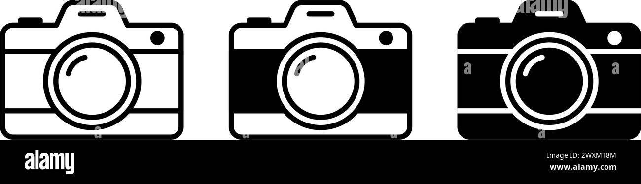 Fotokamera Symbol Set einfaches Design Stock Vektor