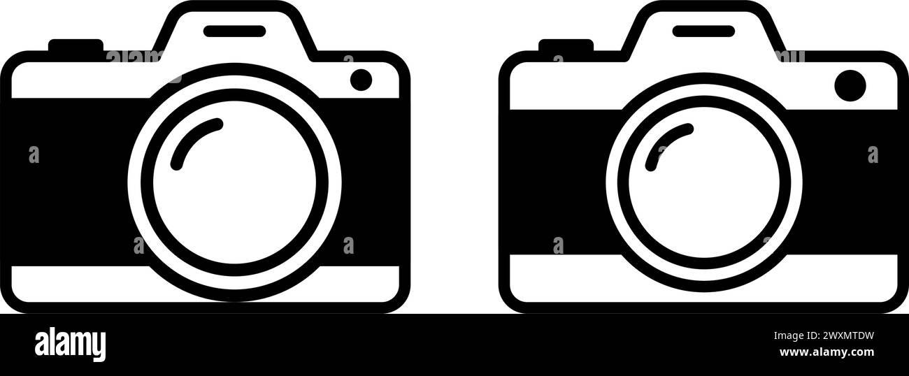 Fotokamera Symbol Set einfaches Design Stock Vektor