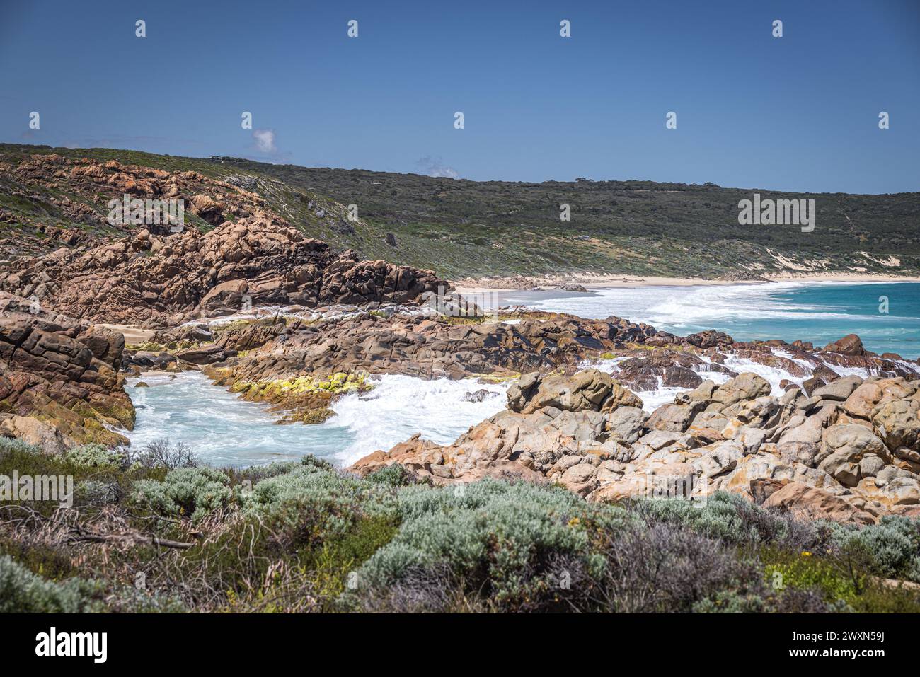 Injidup Beach and Natural Spa, Yallingup, Western Australia, Australien Stockfoto