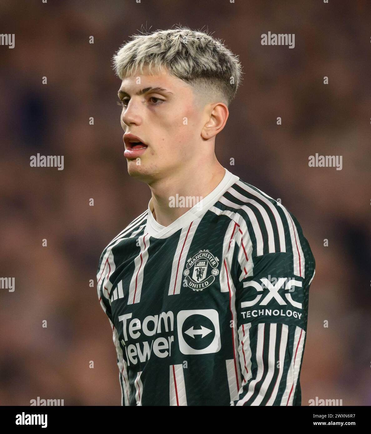 London, Großbritannien. 30. März 2024. 30. März 2024 - Brentford gegen Manchester United - Premier League - GTECH Community Stadium. Alejandro Garnacho von Manchester United Picture Credit: Mark Pain/Alamy Live News Stockfoto