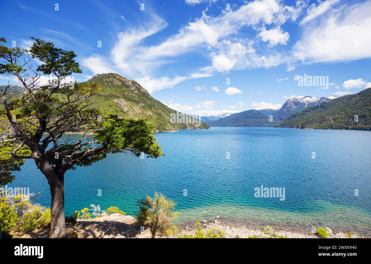 Wunderschöne Berglandschaften in Patagonien. Berge See in Argentinien, Südamerika. Stockfoto