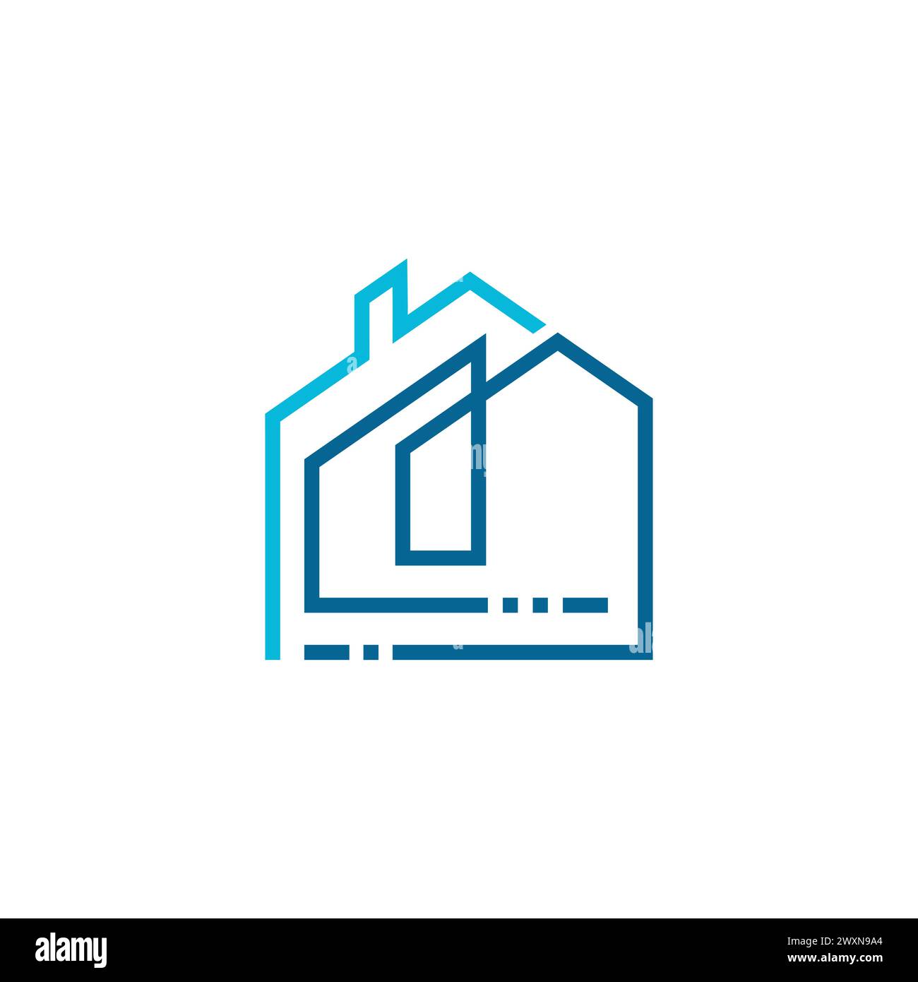 Ein Strichgrafik-Symbol-Logo einer Design-Vorlage für Haus/Immobilien. Isolierte, moderne abstrakte, einfache Design-Vorlage mit Logo-Symbol für echte Estate Stock Vektor
