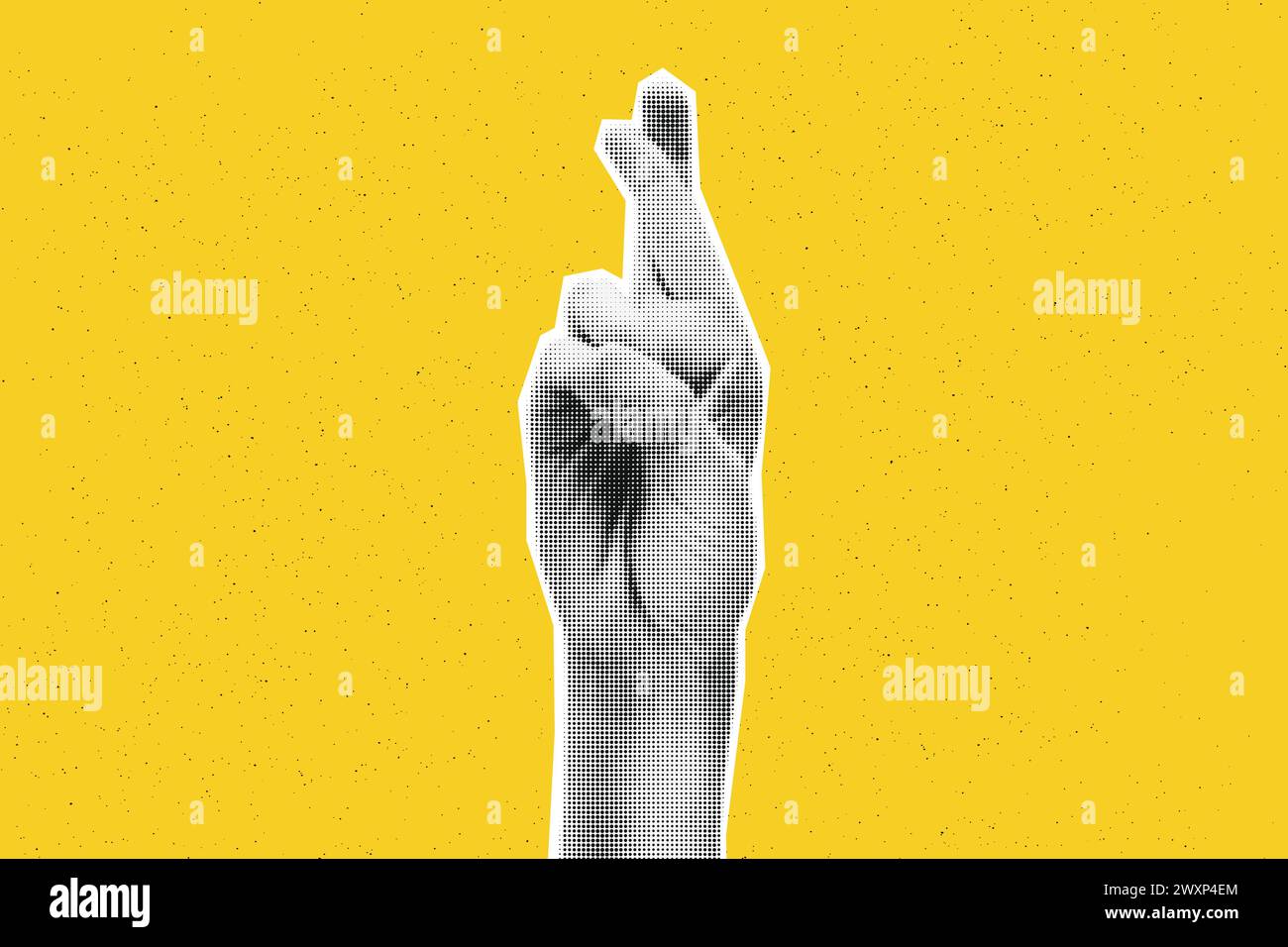 Collage Element gekreuzte Finger Hand Vektor Illustration Stock Vektor
