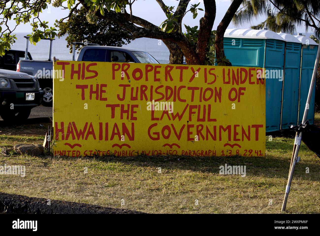 Maui, Hawaii Inseln, USABillboard auf maui Island dieses Hotel steht unter der Jurisiktion der rechtskräftigen hawaiianischen Regierung 23. Januar 2015 Foto von Francis Joseph Dean/Deanpictures) Stockfoto