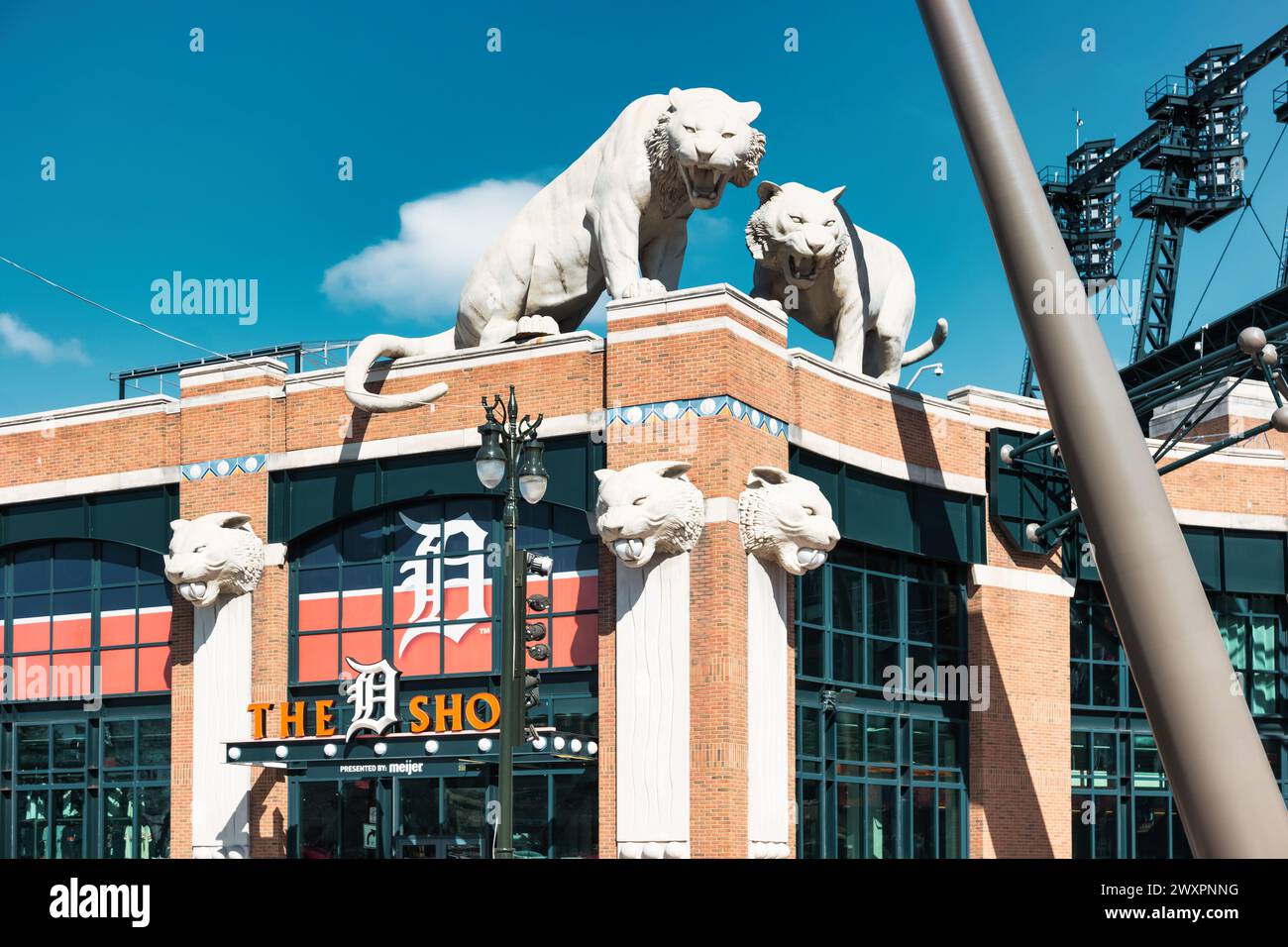 Souvenirladen im Comerica Park, Baseballstadion, Heimstadion der Detroit Tigers, in Detroit, Michigan, USA. Stockfoto