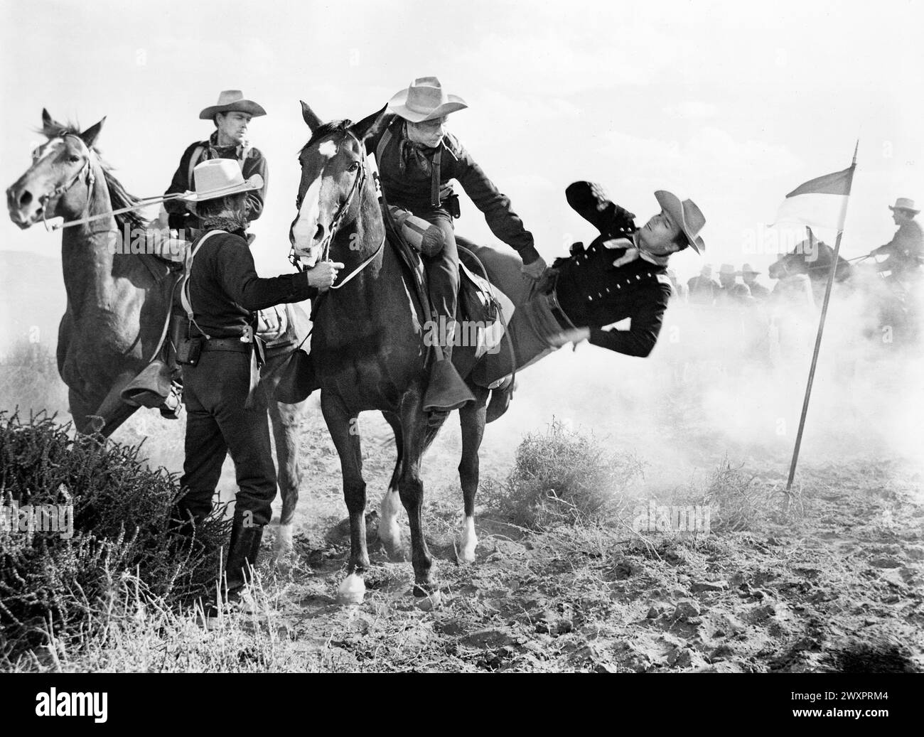 Ben Johnson, Patrick Wayne, am Set des Films Cheyenne Autumn, Warner Bros., 1964 Stockfoto