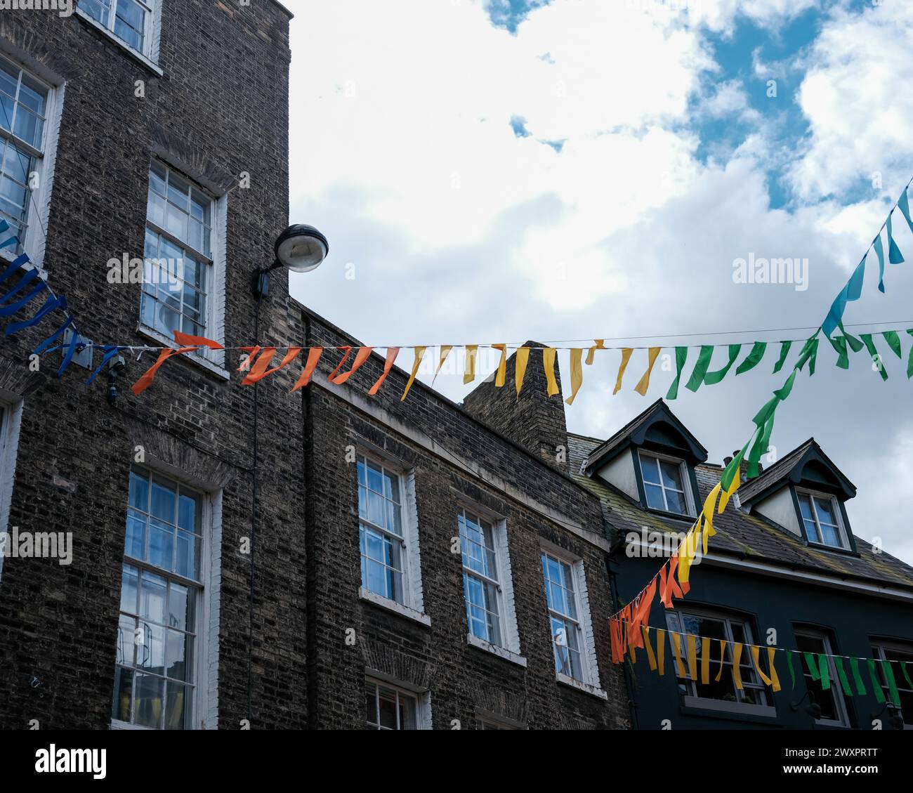 Green Street, Cambridge, Großbritannien mit Flatting Stockfoto