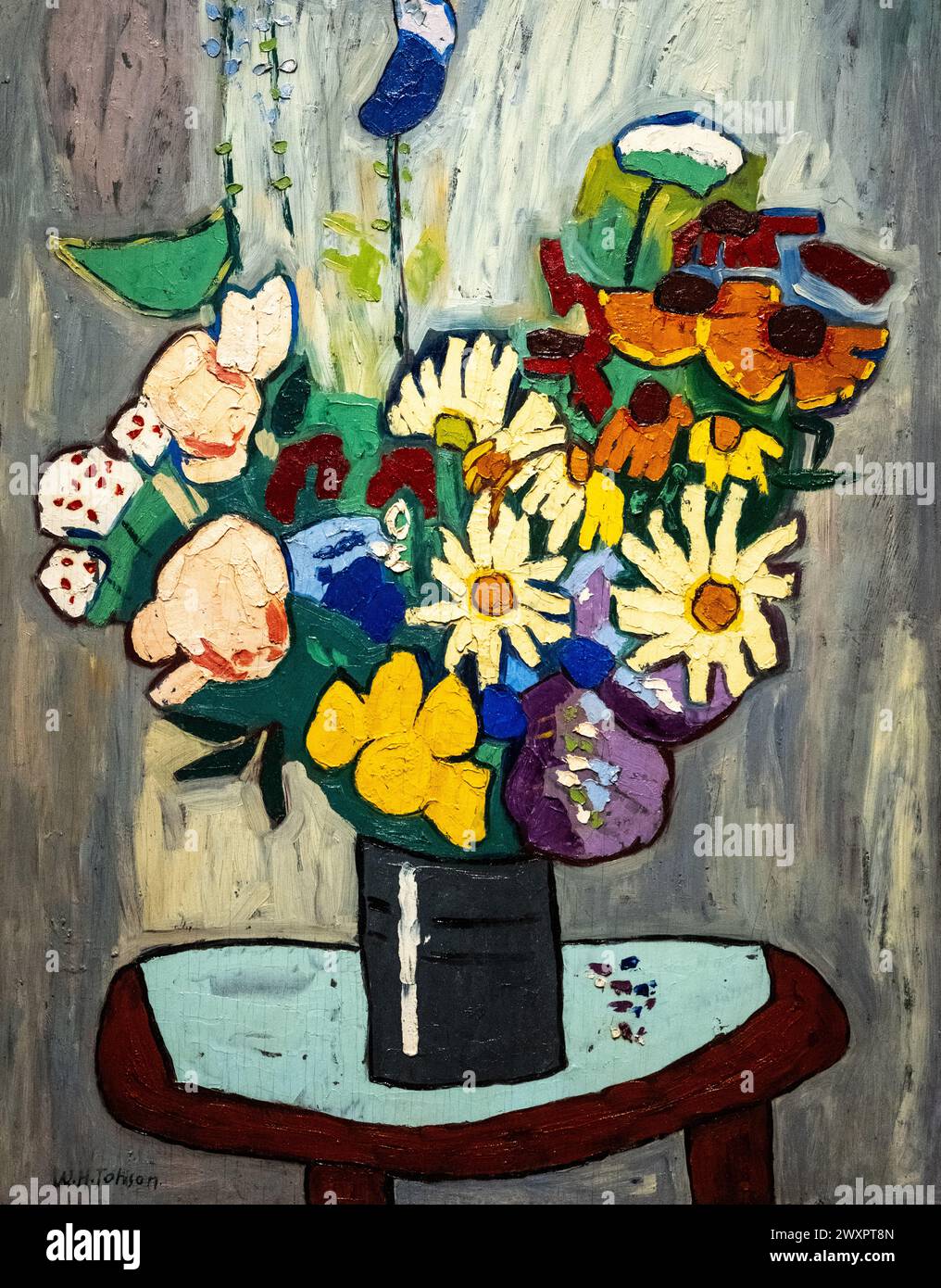 William H. Johnson Gemälde namens Flowers, das 1939-40 entstanden ist Stockfoto